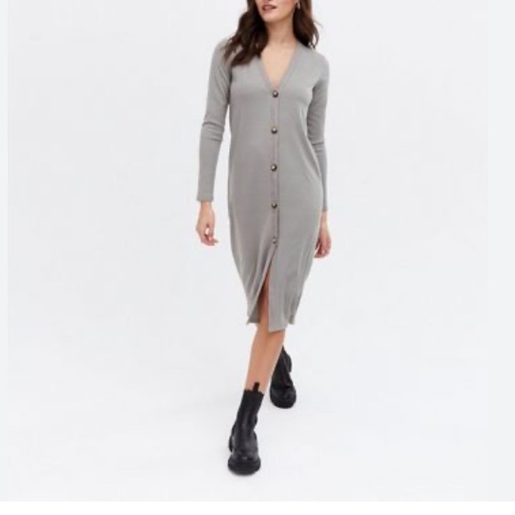 Massimo Dutti silk and cotton longline cardigan grey size XS New - Picture 1 of 8